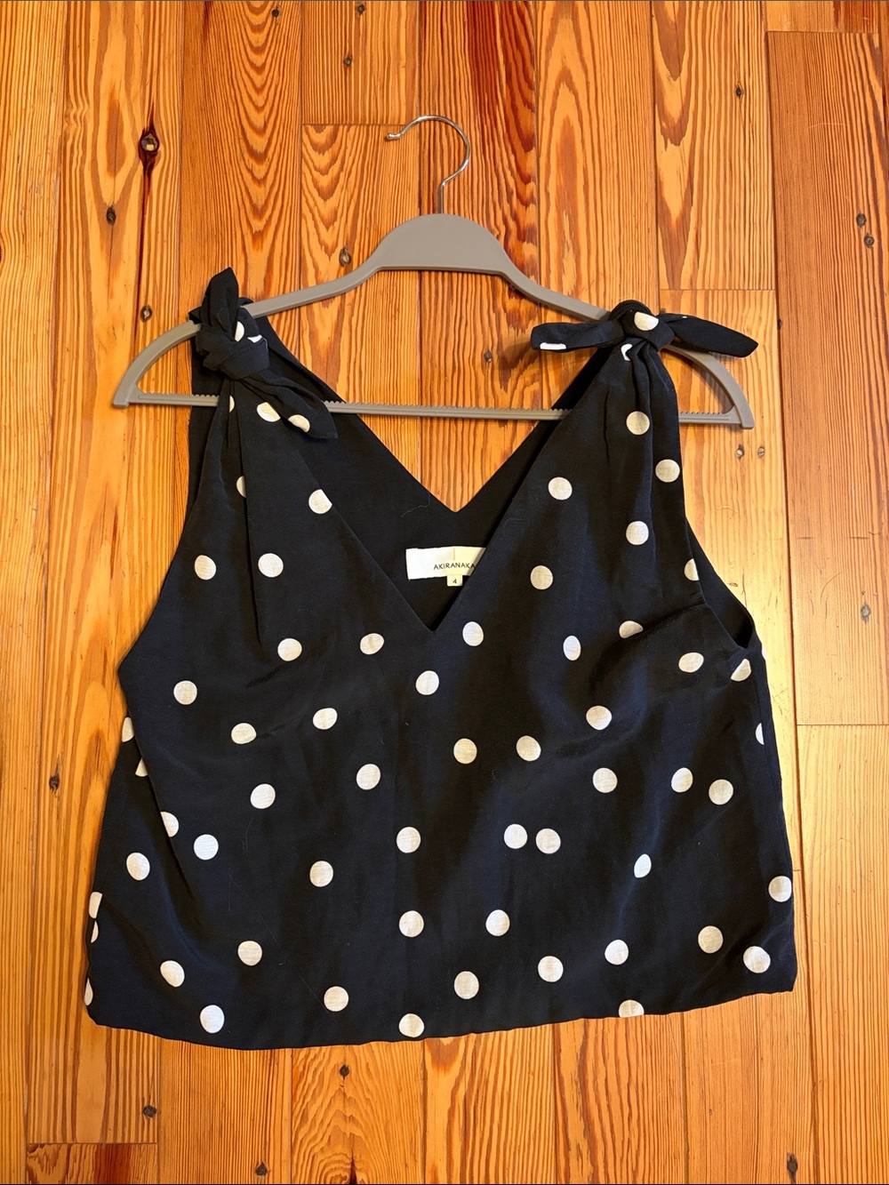 Akiranaka | Polka dot crop blouse